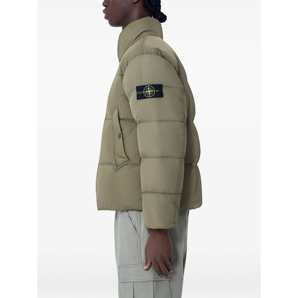 STONE ISLAND Green Down Puffer Jacket Men
