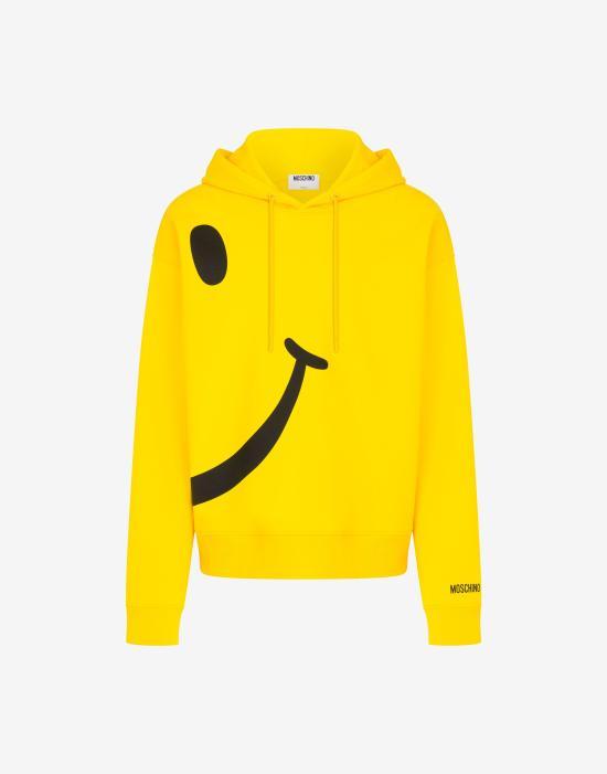 Moschino Yellow Logo Hooded Sweatshirt for Women AEF261 ZZ17110228 AEF1027