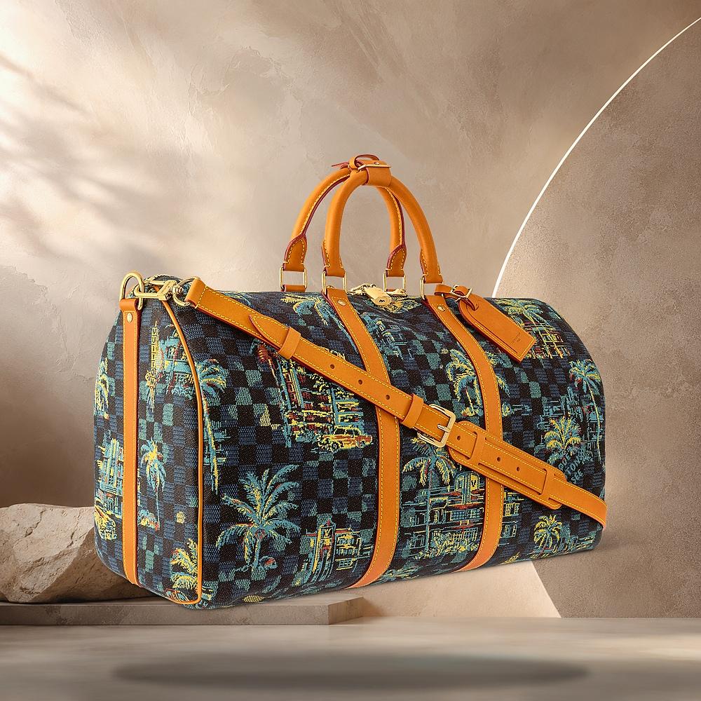 Louis Vuitton Keepall Bandouliere 50 Marina Blue Tote Bag N00227