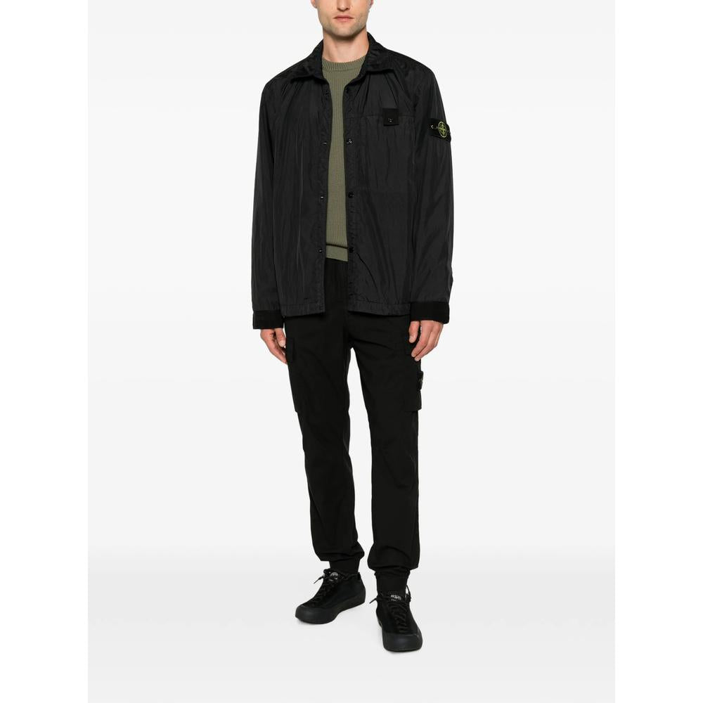 STONE ISLAND Black Bomber Jacket