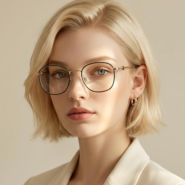 Moncler Lightweight Metal Square Windsor Rim Eyeglass Frame Unisex ML5108 032