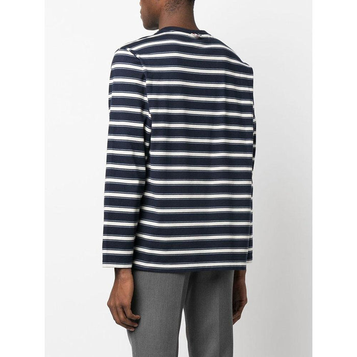 THOM BROWNE Navy Stripe Oversized Long Sleeve T-Shirt