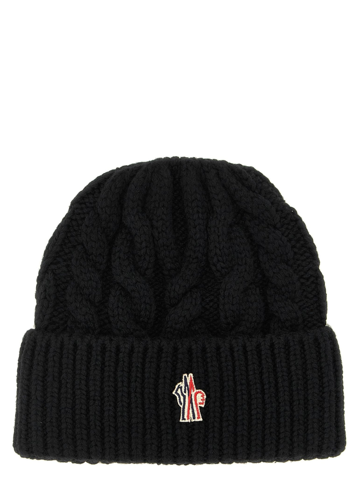 Moncler Black Wool Rib Knit Beanie