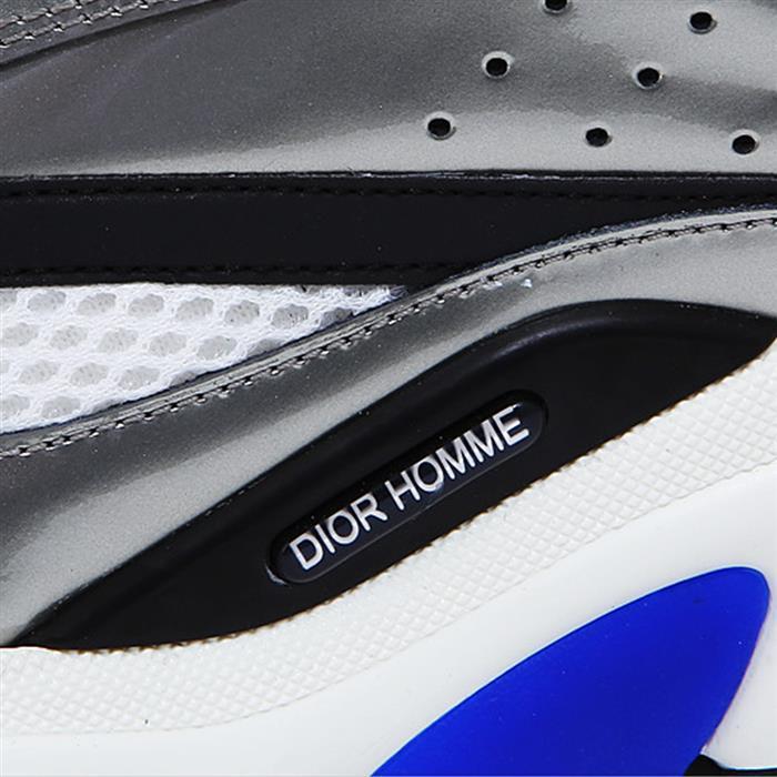 DIOR White Mesh Leather B22 Low-Top Sneakers