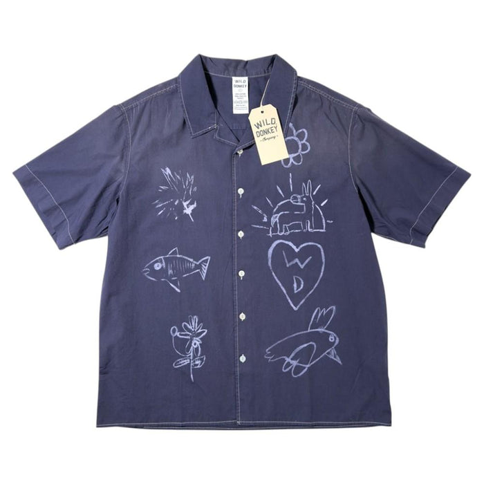 Wild Donkey Scribbles 2 Sunset Short-Sleeve Shirt Faded Purple