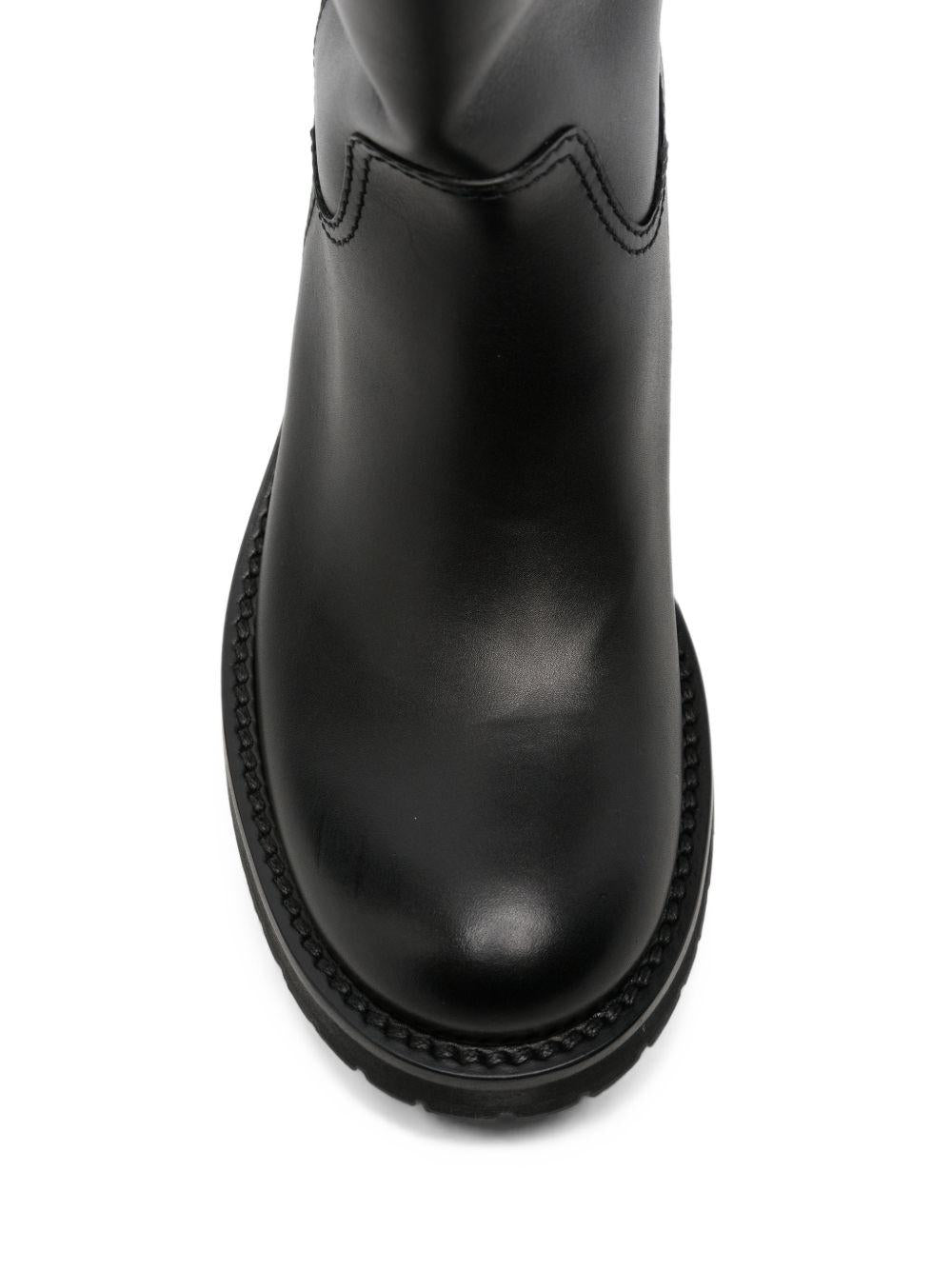GUCCI Black Leather Mid-Calf Boots