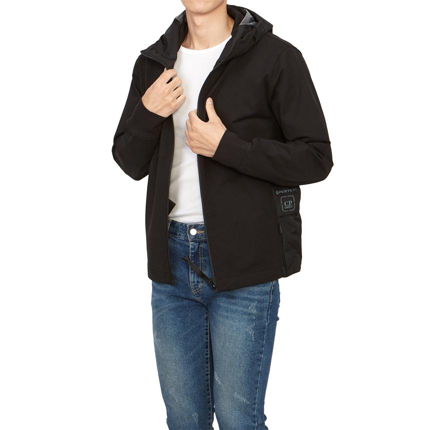 CP Company Men’s Hooded Zip-Up Down Puffer Jacket Black