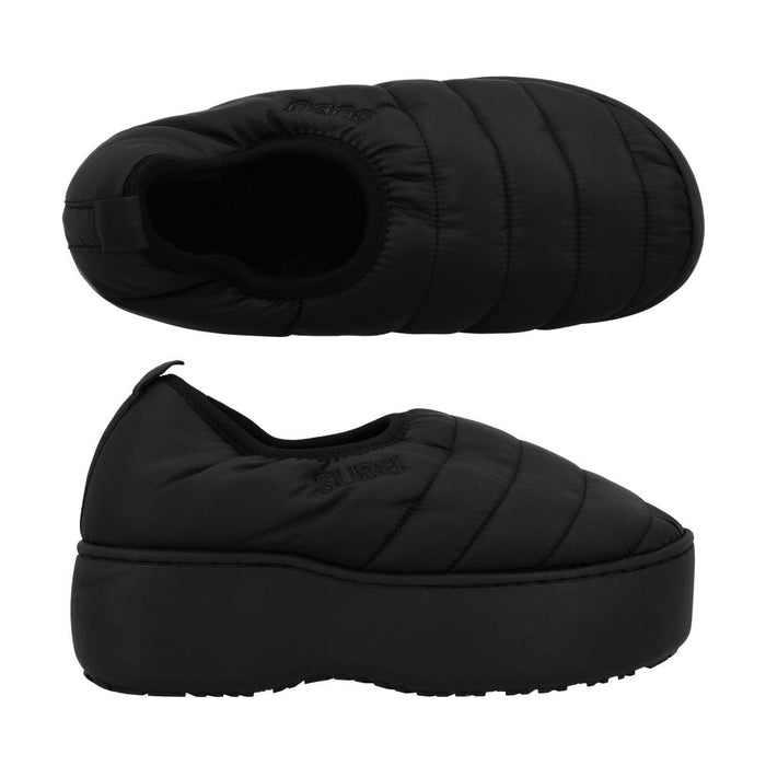 SUBU Black VAMP Platform F-Line Fleece Lined Padded Slippers Men