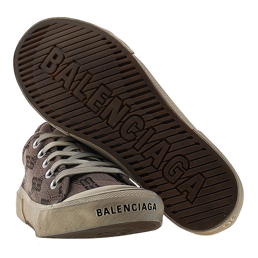 BALENCIAGA BB Monogram Low-Top Sneakers Women Black Beige