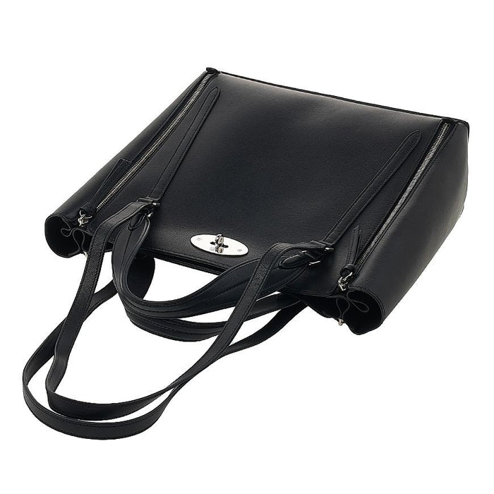 Mulberry Small Bayswater Zipped Tote Bag Black Leather