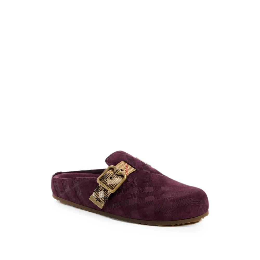 BURBERRY Leather Urchin Mules Slippers Women’s Sandals Black