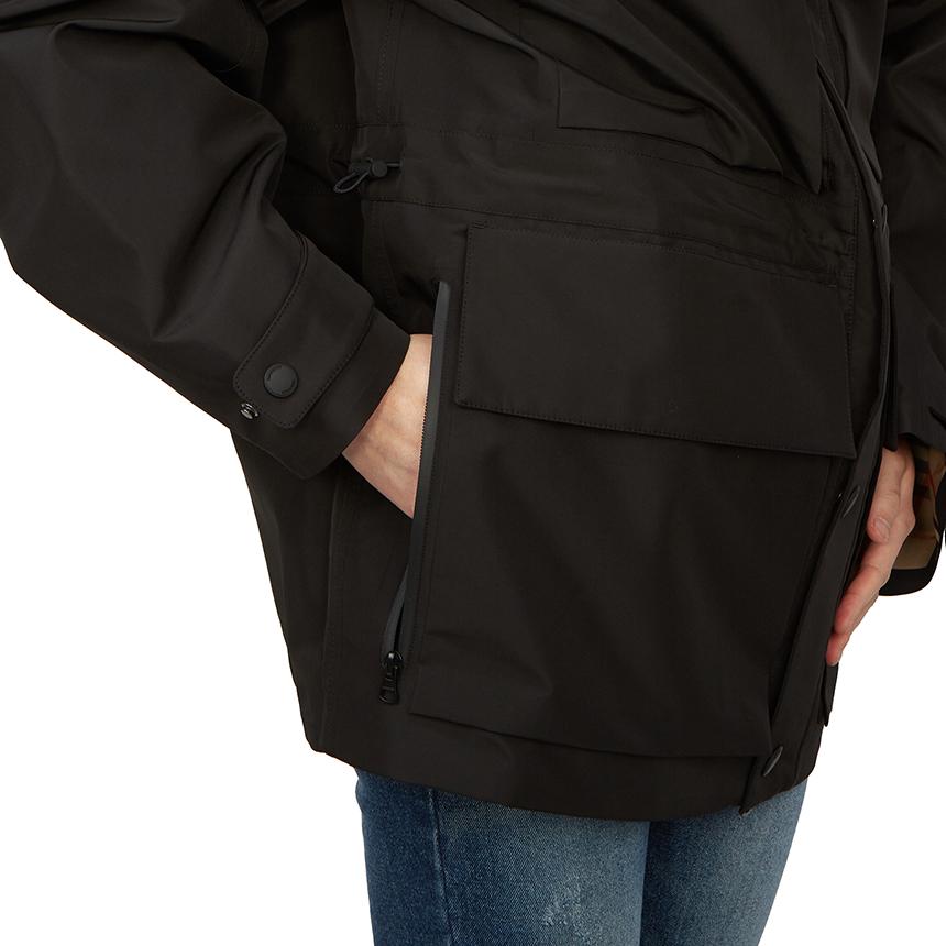 BURBERRY Men’s Hooded Jacket Check Black