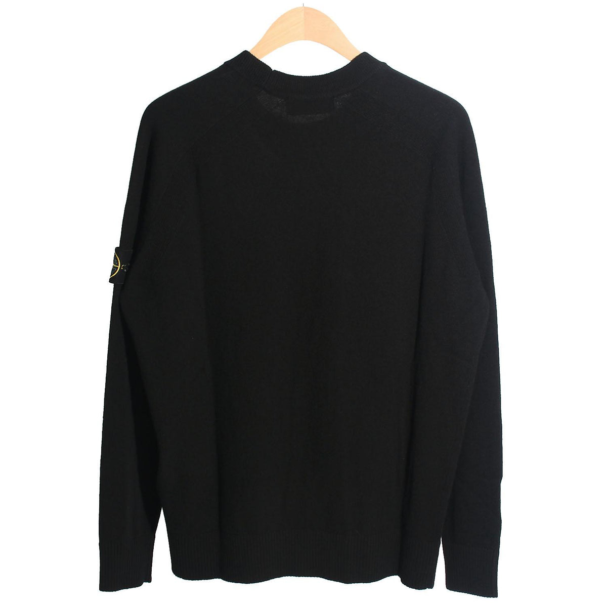 STONE ISLAND Black Wool Crewneck Knit Sweater for Men