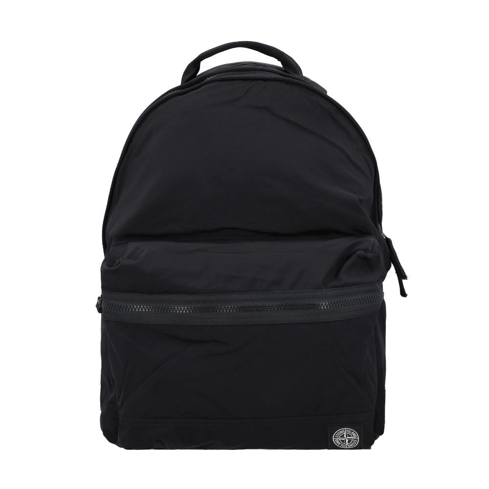 STONE ISLAND Mini Logo Patch Backpack Black Men's
