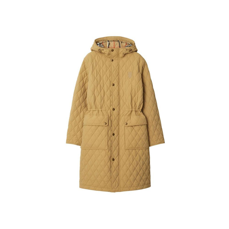 BURBERRY Logo Patch Diamond Quilted Long Jacket 8097997