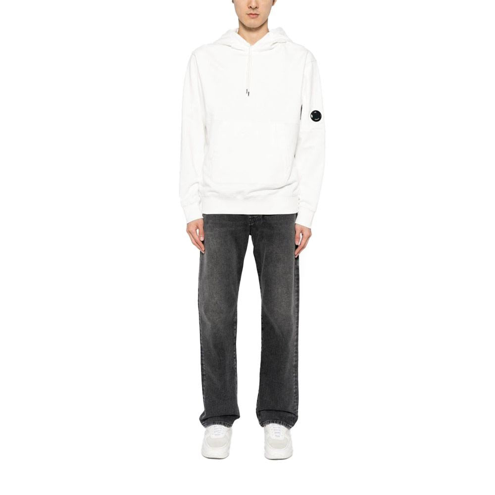 CP Company Diagonal Raised Fleece Hoodie White Men’s
