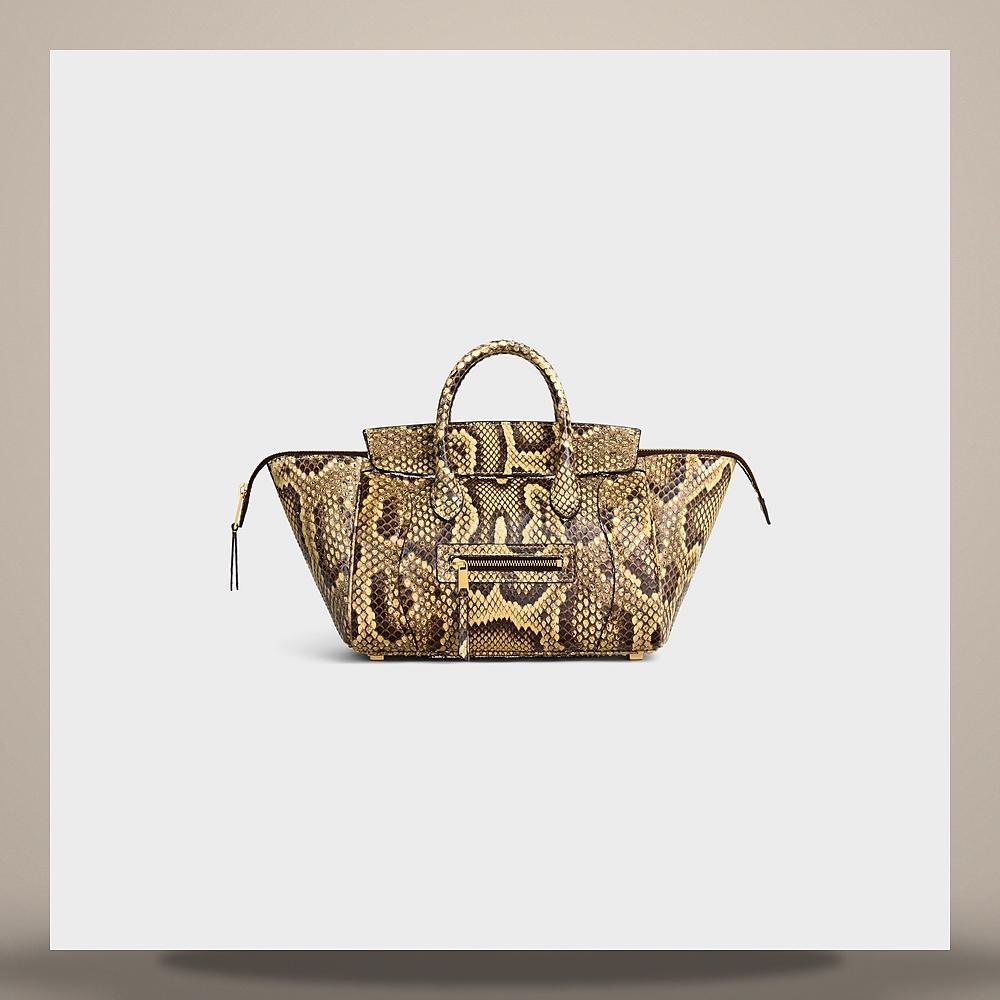 CELINE Big Luggage Supple Shiny Lambskin Tote Bag Deep Brown L100F3GW2 28BK