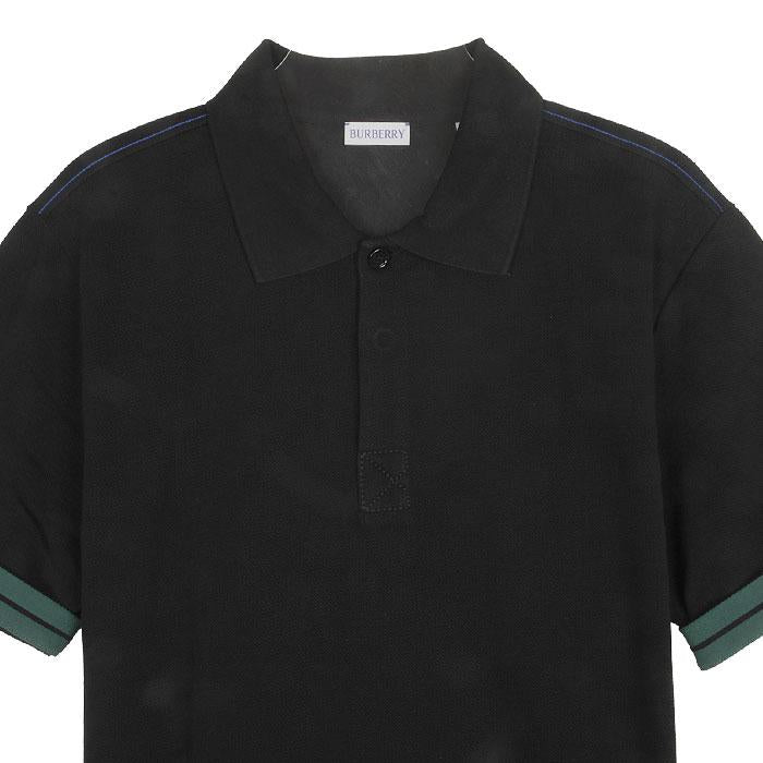 BURBERRY Men’s Relaxed Fit Black Polo Shirt