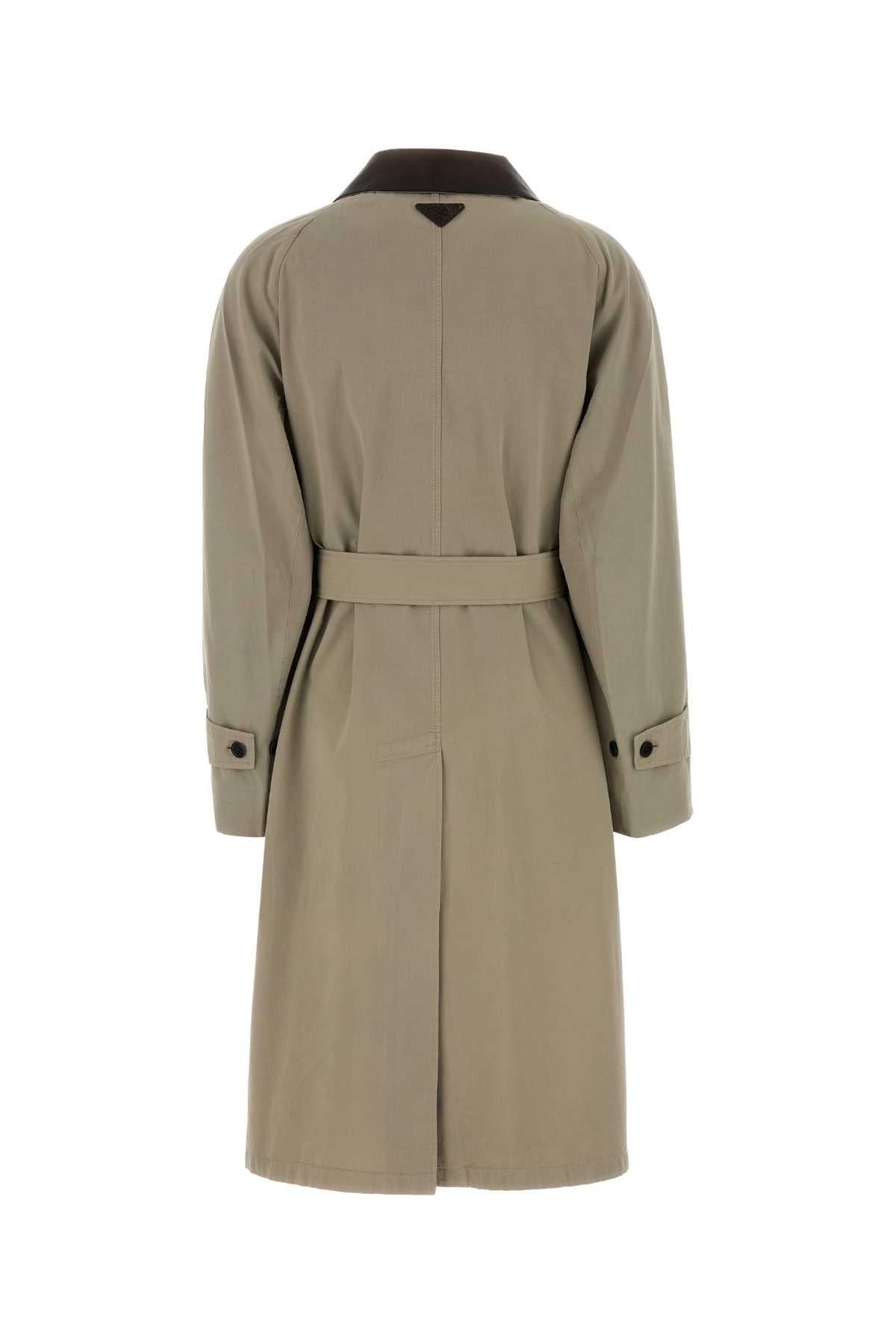 PRADA Beige Double-Breasted Trench Coat