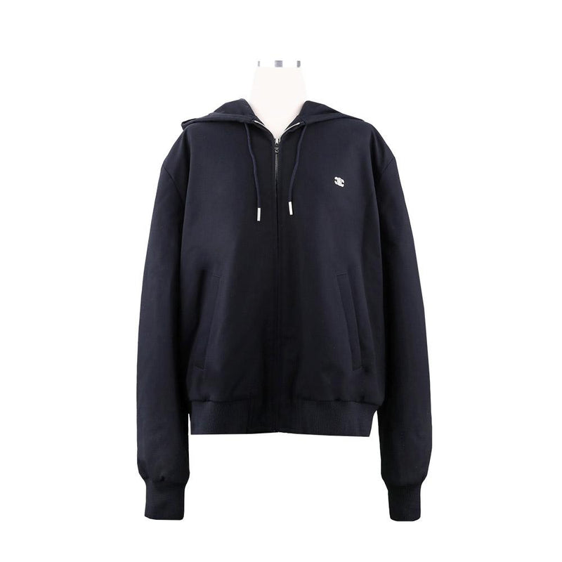 CELINE Hooded Triomphe Cotton Twill Blouson Jacket Navy 2W96C208R 07MR