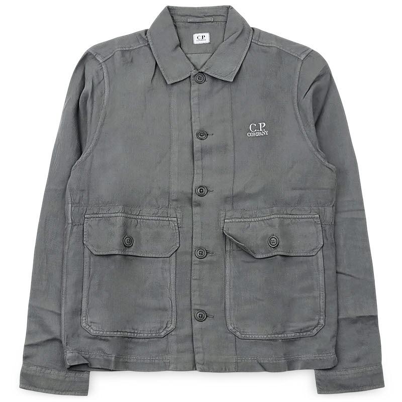 CP Company Men’s Pocket Detail Button-Up Twill Jacket Gra 20CMOS228A 006501G 921