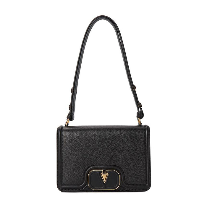 VALENTINO Black Leather Shoulder Bag for Women