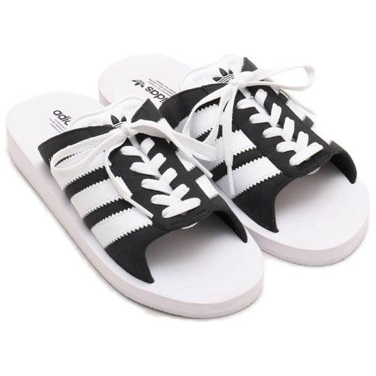 Adidas Mule Slide Sandals JQ7421 Core Black Cloud White DOM