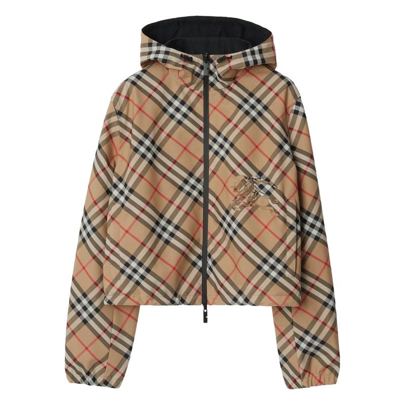 BURBERRY Check Reversible Crop Jacket for Women