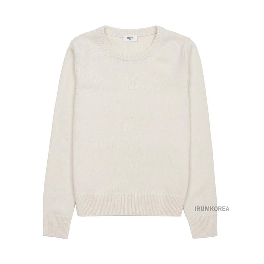 CELINE Women’s Cashmere Crewneck Sweater RY02N317V 01OW 1