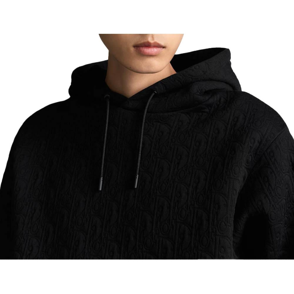 DIOR MEN Oblique Blend Jersey Hoodie Black 513J626A0978900