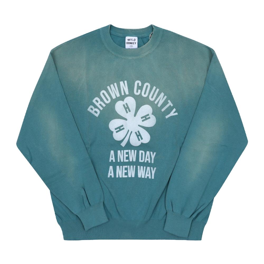 Wild Donkey Sun Faded Petrol Logo Unisex Sweatshirt