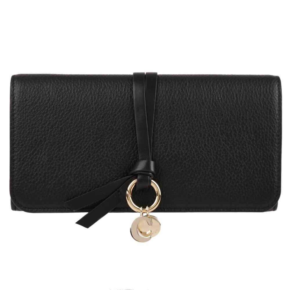 Chloe Alphabet Long Wallet Black Leather CHC21WP942F57 001
