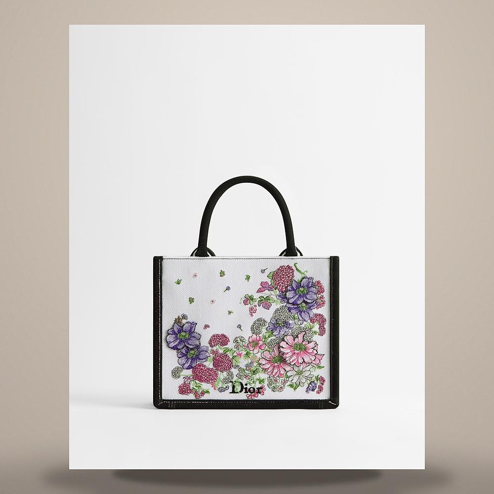 DIOR Multicolor Embroidered Hortensia Garden Book Tote Shoulder B M1404OEUH M20E