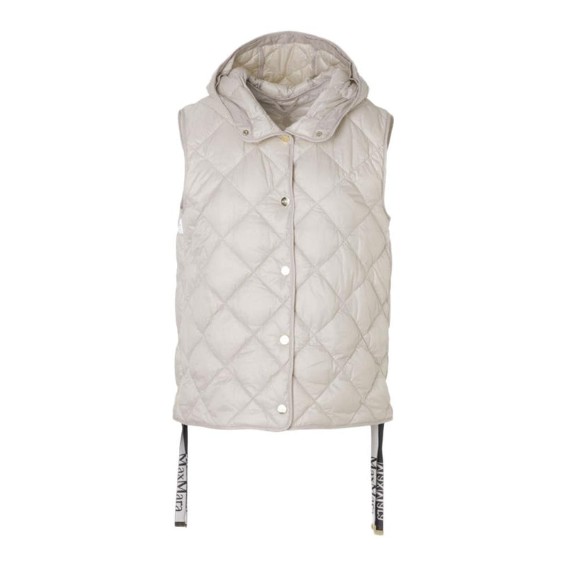 Max Mara Diamond Quilted Button-Down Puffer Vest Milk 2529296045 066