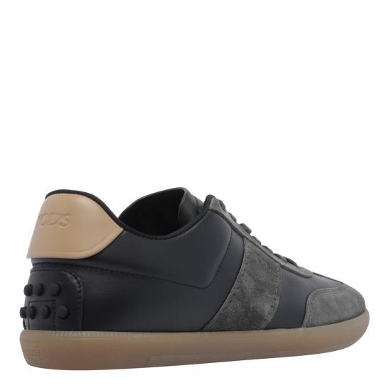 Tods Dark Brown Leather Low-Top Sneakers for Men