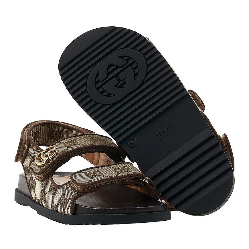 GUCCI Double G Canvas Sandals for Women 771575 G1730 9755