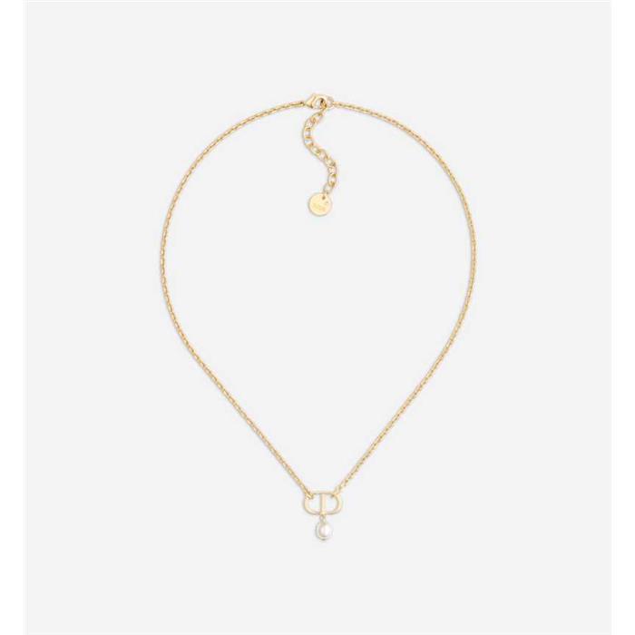 DIOR Gold-Tone Crystal Petit CD Pendant Necklace N1390PTCRS D301