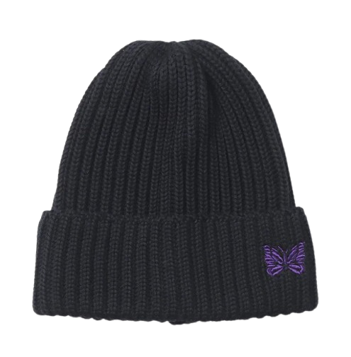 NEEDLES Merino Wool Watch Cap Beanie Black Orange PU063