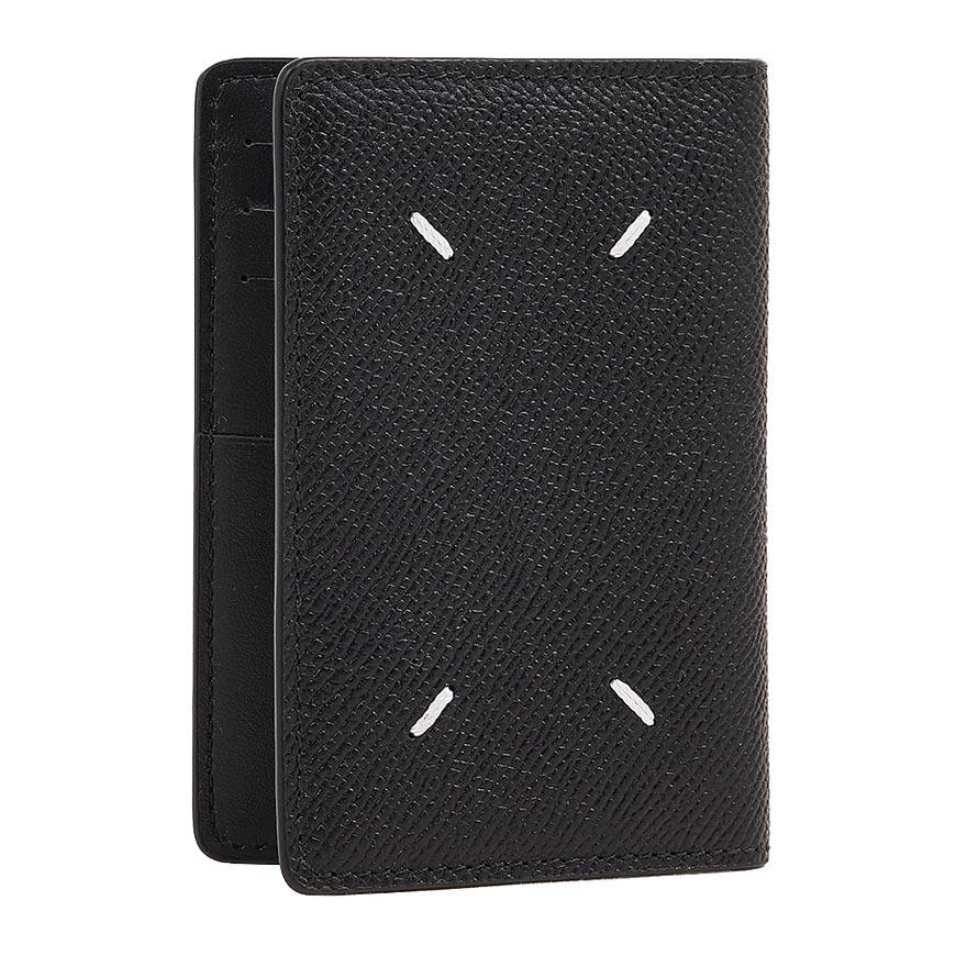 Maison Margiela Unisex Four-Stitches Leather Card Holder Black