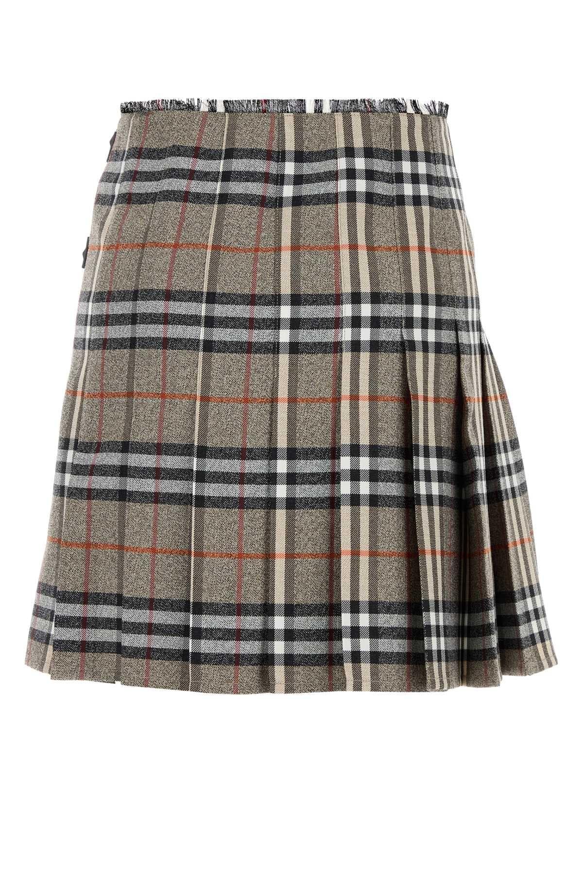 BURBERRY Wool Blend Mini Skirt Black Women’s Short Skirt