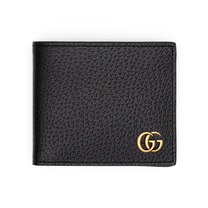 GUCCI GG Marmont Black Leather Bifold Wallet for Men