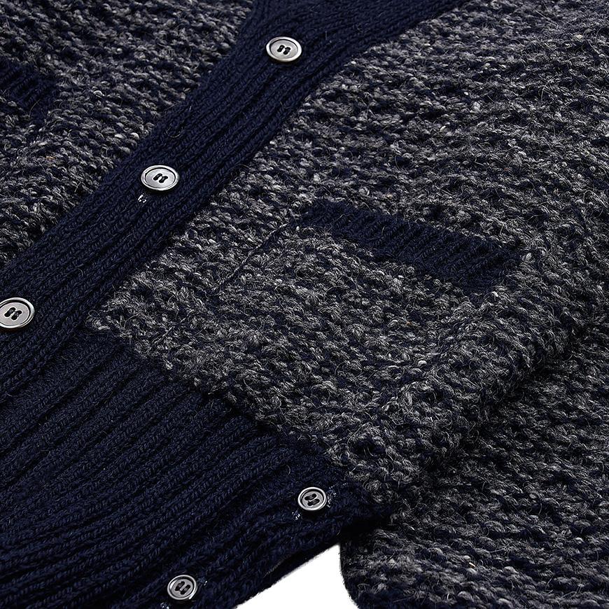 THOM BROWNE 4-Bar Tweed Mohair Cardigan for Men MKC510A Y1506 415