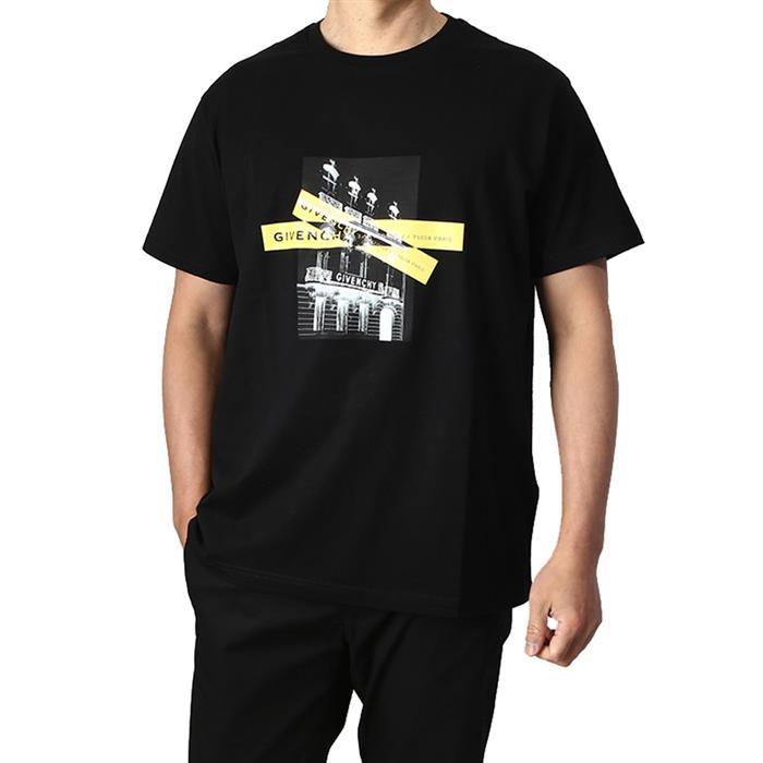 GIVENCHY Logo Contrast Short Sleeve T-Shirt Black