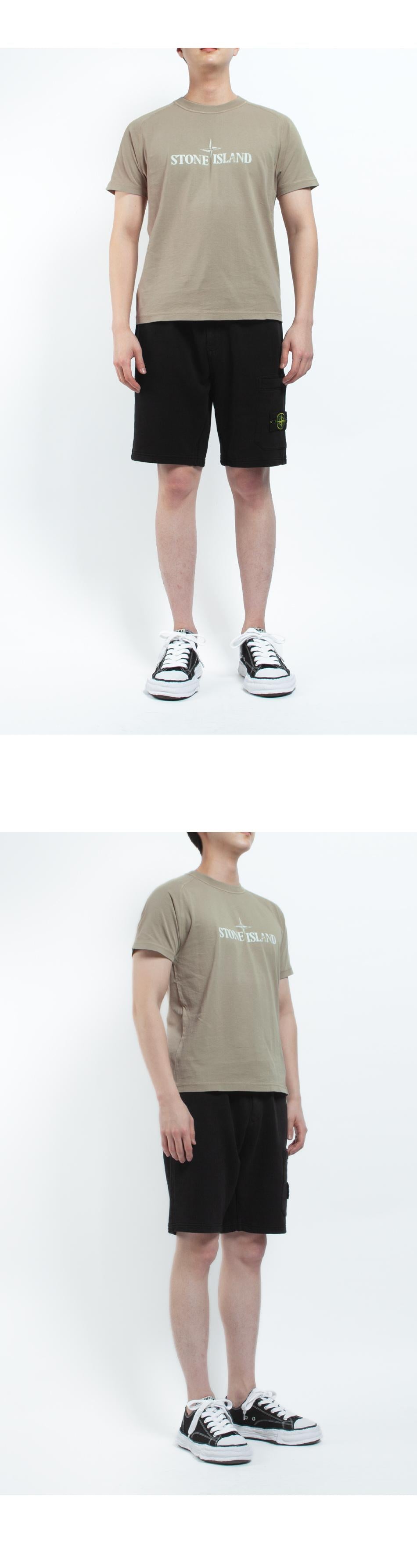 STONE ISLAND Reflective Logo Organic Cotton Slim Short-Sleev 2100020 S0081 V009A