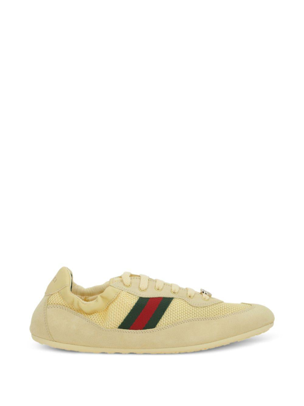 GUCCI White Leather Low-Top Sneakers