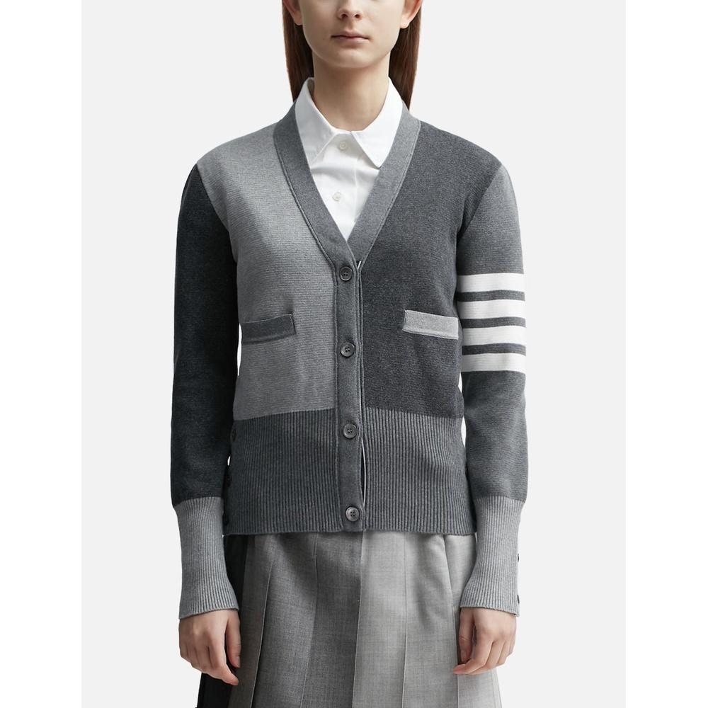 THOM BROWNE Fun Mix 4-Bar Cotton Women’s Cardigan