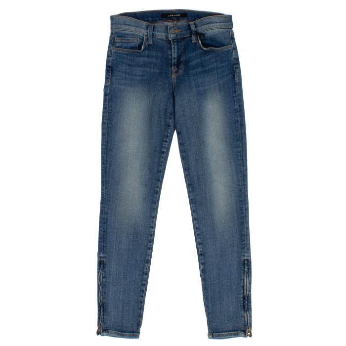 J BRAND Mid-Rise Capri Skinny Jeans with Zipper Detailing 83510O212
