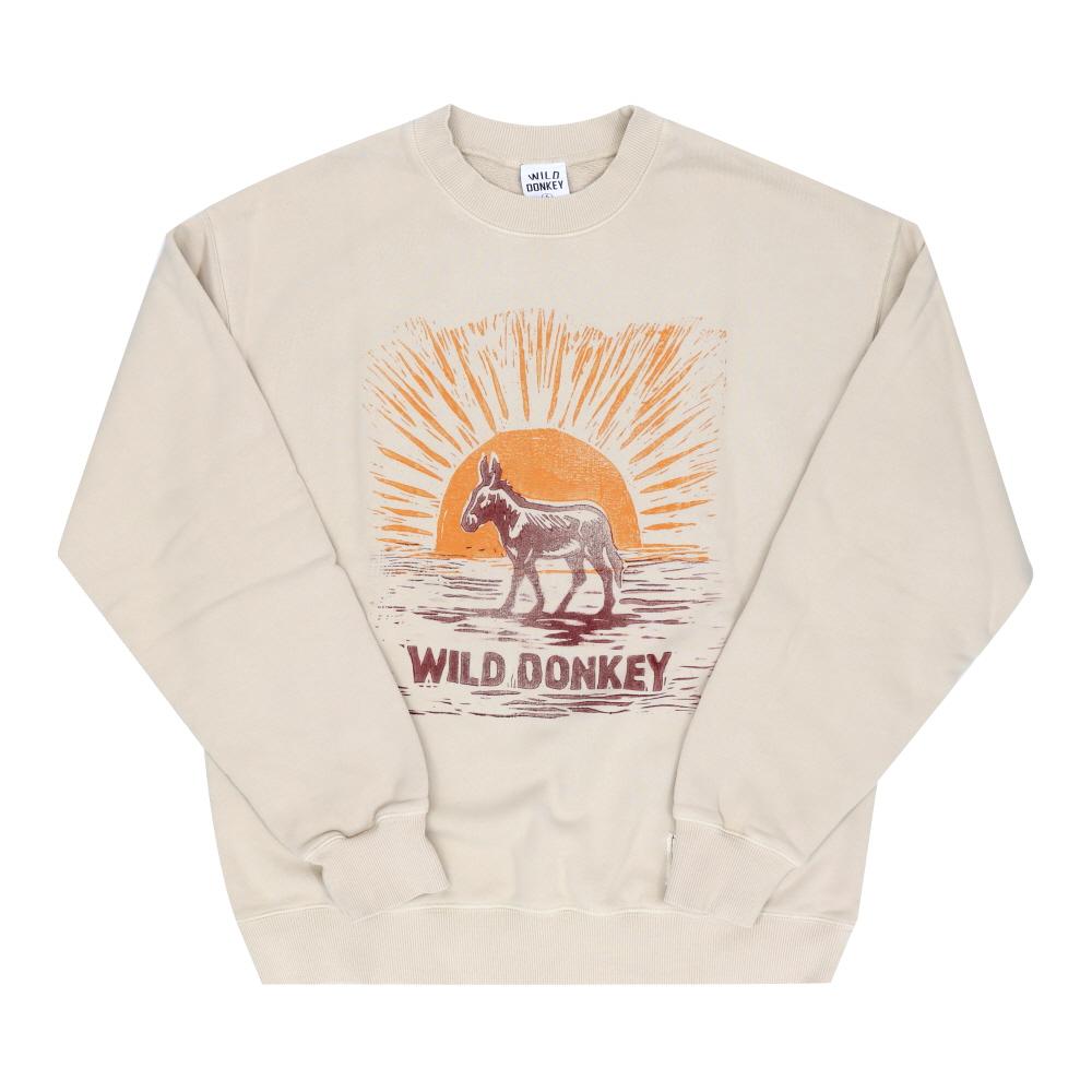 Wild Donkey Graphic Crewneck Sweatshirt Gray Cotton Men’s