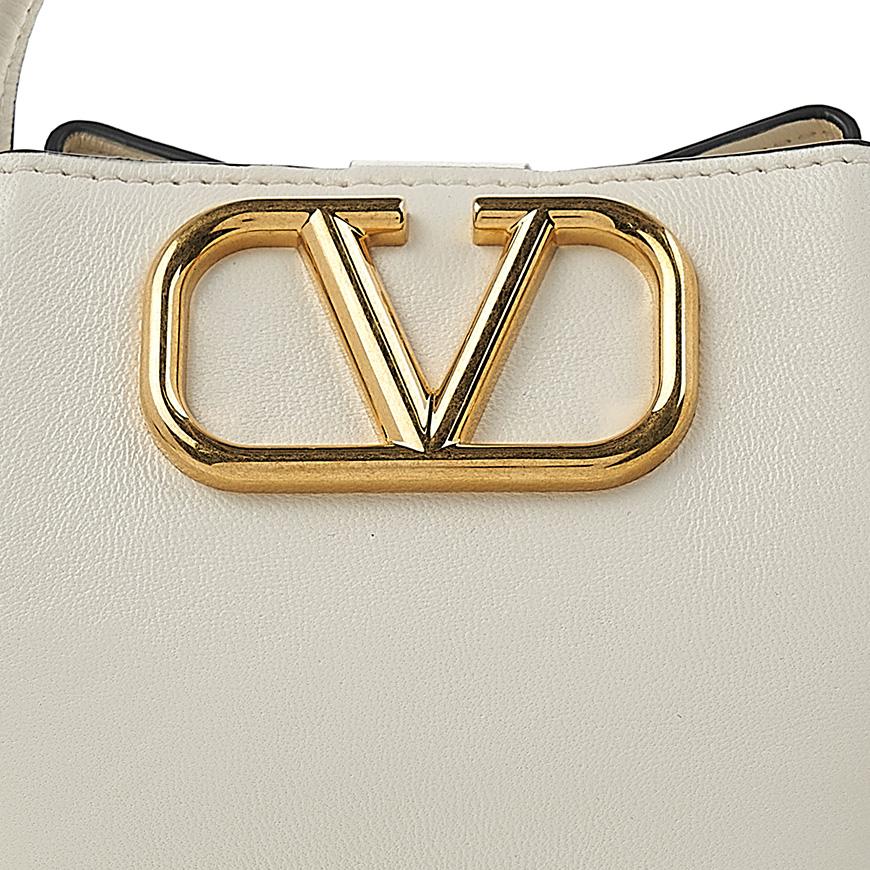 VALENTINO VLogo Micro Bucket Bag Leather Shoulder Bag Black