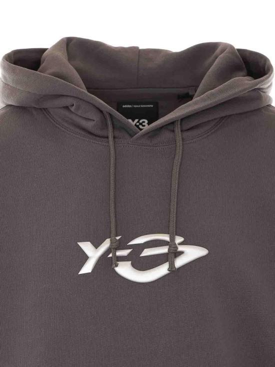 Y-3 Grey Hoodie Pullover Sweatshirt for Women